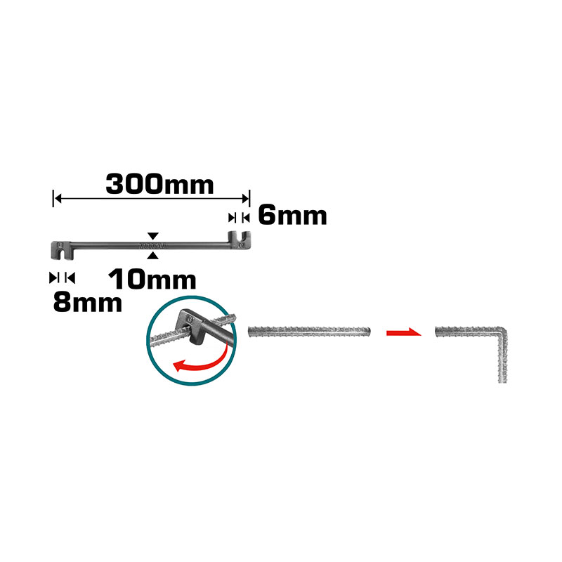 6-8MM مفتاح تطعيج حديد