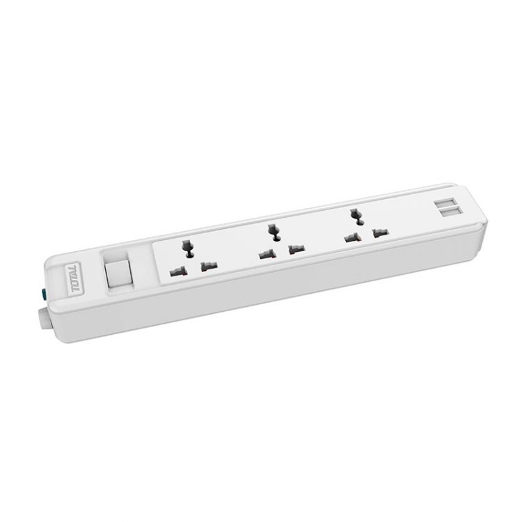 13A 3M USB وصلة كهرباء 3 مخارج + 2 مخرج
