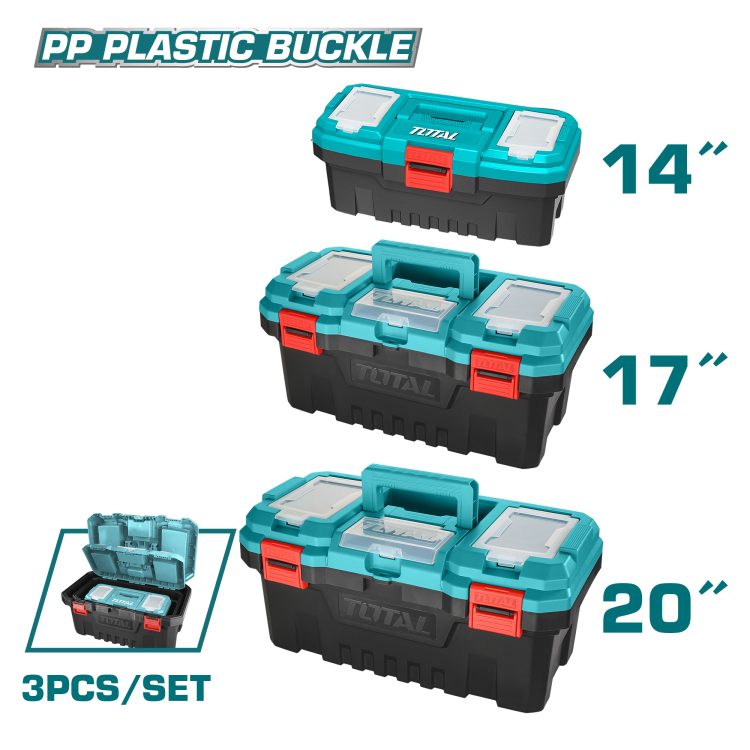 3 PCS 14",17",20"-طقم شنط عدة بلاستيك-ملاقط بلاستيك