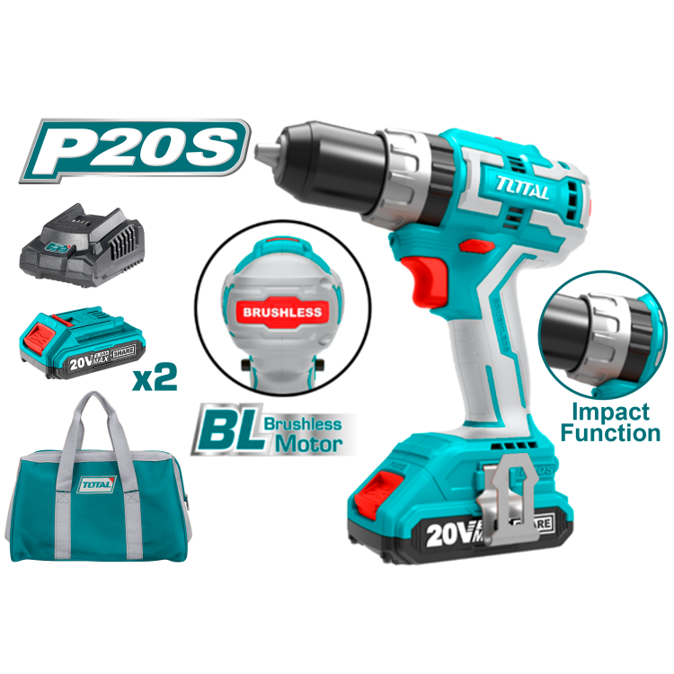 20Vx2.0Ahx13M BRUSHLESS مقدح بطاريتين شنطة رجراج صناعي