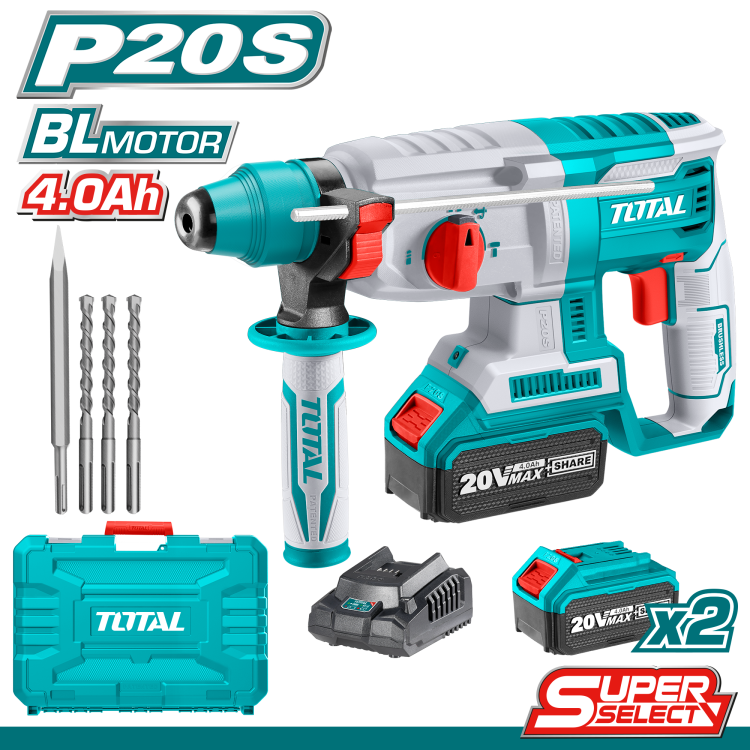 20V SDS مقدح برم و تكسير صناعي عالبطارية + 2بطاربة+شاحن