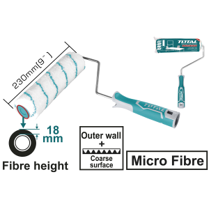 9"X18MM Micro fibre مسكة رول دهان